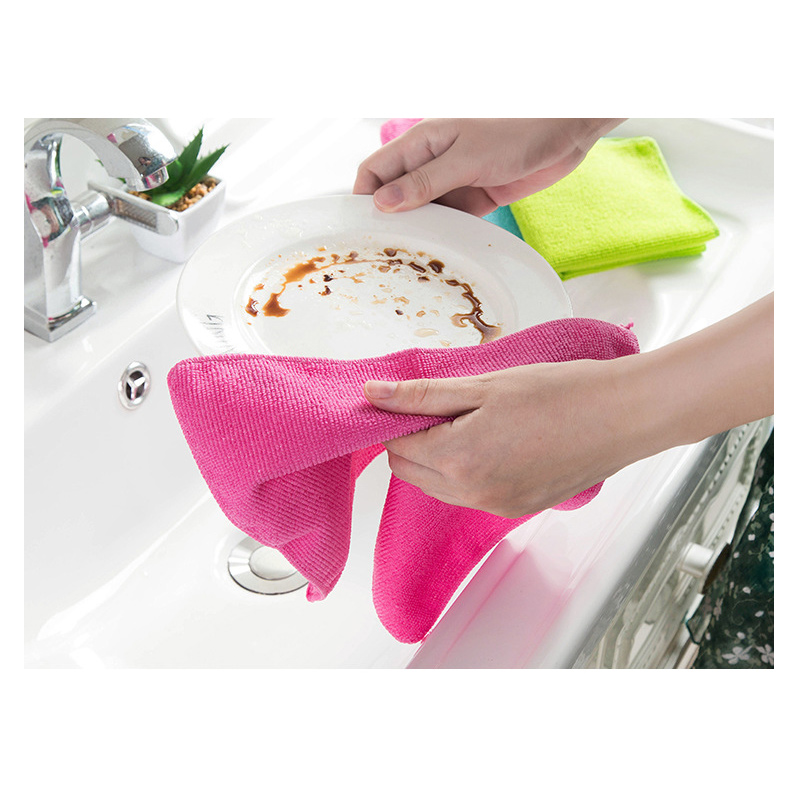 Wholesale quick-dry cheap microfiber kitchen towel tea towel in small moq