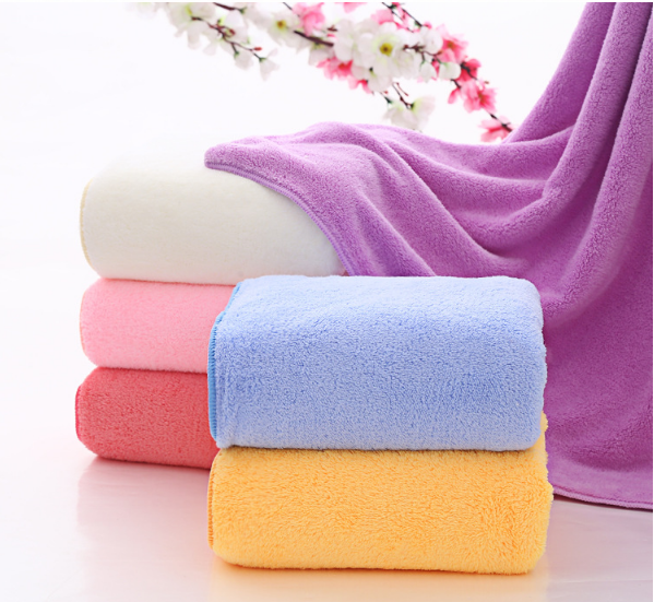 Customized Microfiber Bath Towel High Density Coral Fleece Bath Towel